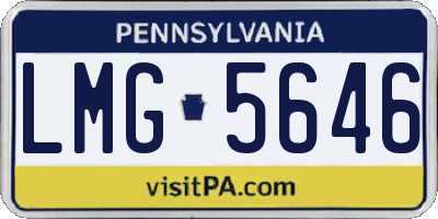 PA license plate LMG5646