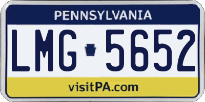 PA license plate LMG5652
