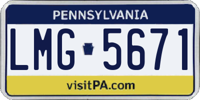 PA license plate LMG5671