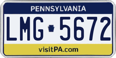 PA license plate LMG5672
