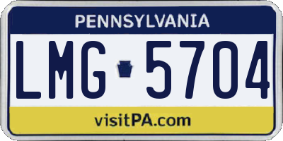 PA license plate LMG5704