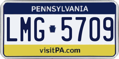 PA license plate LMG5709