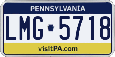 PA license plate LMG5718