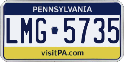 PA license plate LMG5735
