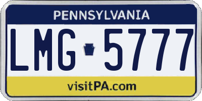 PA license plate LMG5777