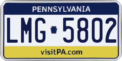 PA license plate LMG5802