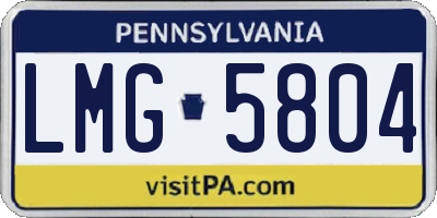 PA license plate LMG5804