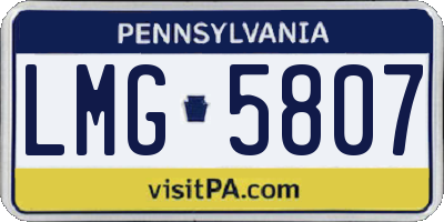PA license plate LMG5807