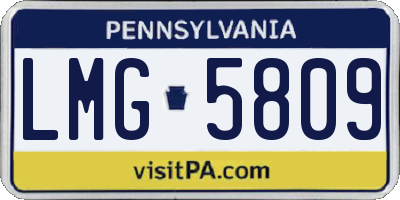 PA license plate LMG5809