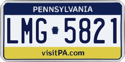 PA license plate LMG5821