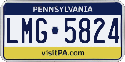 PA license plate LMG5824