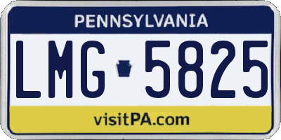 PA license plate LMG5825