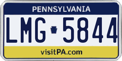 PA license plate LMG5844