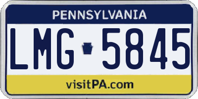 PA license plate LMG5845