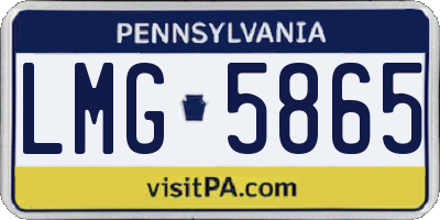 PA license plate LMG5865