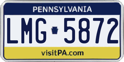 PA license plate LMG5872