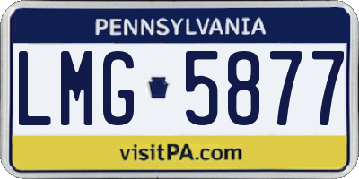 PA license plate LMG5877