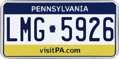 PA license plate LMG5926