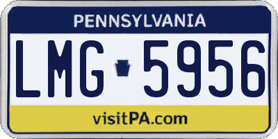 PA license plate LMG5956