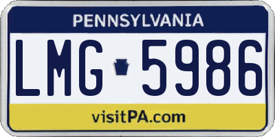 PA license plate LMG5986