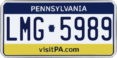 PA license plate LMG5989