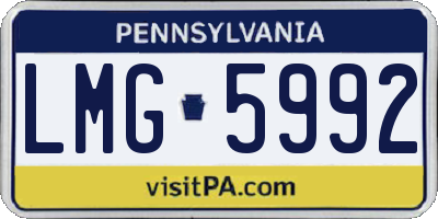 PA license plate LMG5992