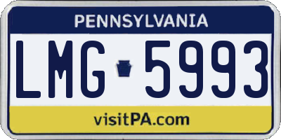 PA license plate LMG5993