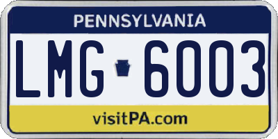 PA license plate LMG6003