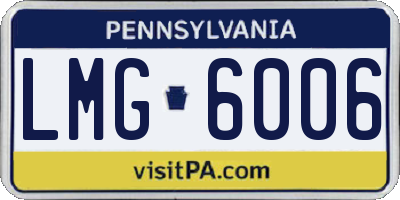 PA license plate LMG6006