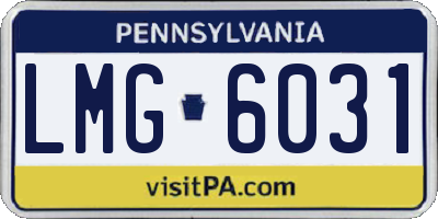 PA license plate LMG6031