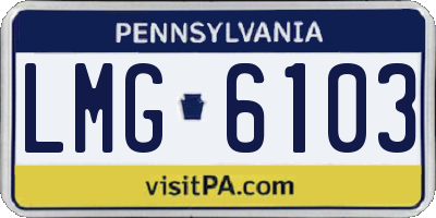 PA license plate LMG6103