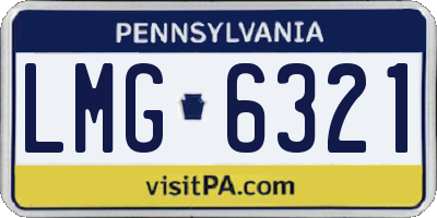 PA license plate LMG6321