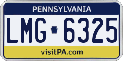 PA license plate LMG6325
