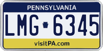 PA license plate LMG6345