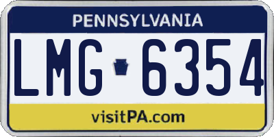 PA license plate LMG6354