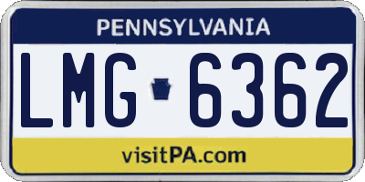 PA license plate LMG6362