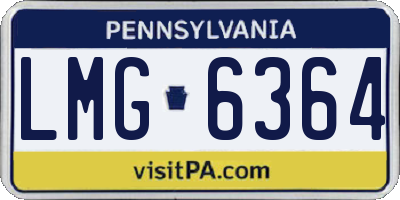 PA license plate LMG6364