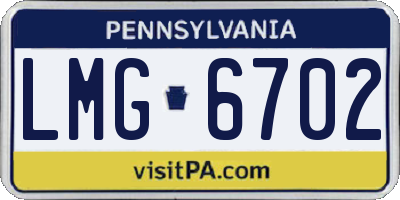 PA license plate LMG6702