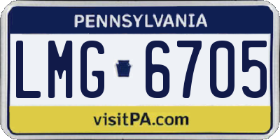 PA license plate LMG6705