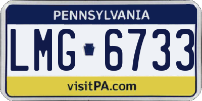 PA license plate LMG6733