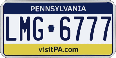 PA license plate LMG6777
