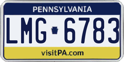 PA license plate LMG6783