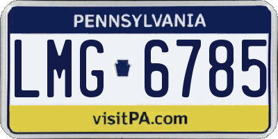 PA license plate LMG6785