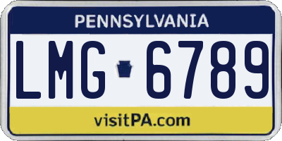 PA license plate LMG6789