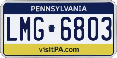 PA license plate LMG6803