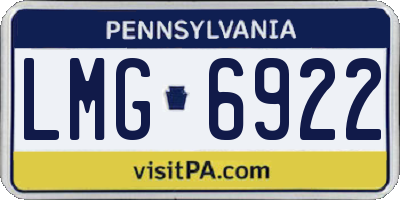 PA license plate LMG6922