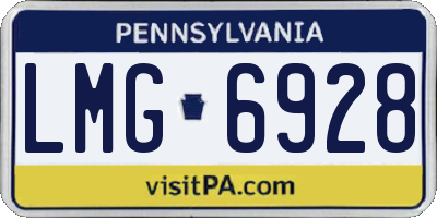 PA license plate LMG6928