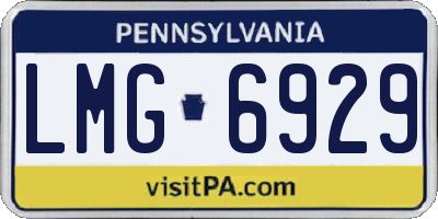 PA license plate LMG6929