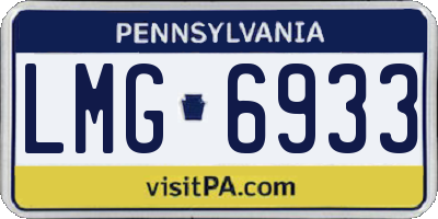 PA license plate LMG6933