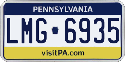 PA license plate LMG6935